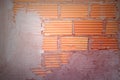 Red brick wall pattern background,retro filter effect Royalty Free Stock Photo