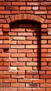 Red Brick Wall with Rectangular Opening - Rustic Texture and Architectural Detail Royalty Free Stock Photo