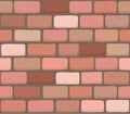 Red brick wall seamless Vector illustration background - texture pattern for continuous replicate. Royalty Free Stock Photo