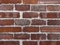 red brick wall texture bonded by concrete