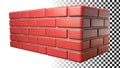 Red brick wall texture, building material, construction & architecture element png transparent image Generative AI Royalty Free Stock Photo