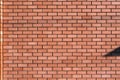 Red brick wall texture grunge background for interior and home design. Wide panoramic photo of the building with good detail. Abst Royalty Free Stock Photo