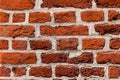 Red brick wall texture grunge background with vignetted corners, may use to interior design. Old orange brick Royalty Free Stock Photo