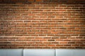 Red brick wall texture grunge background with vignetted corners, may use to interior design. Royalty Free Stock Photo