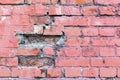 Red brick wall texture grunge background with vignetted corners, may use to interior design. Royalty Free Stock Photo