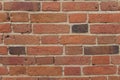 Red brick wall texture grunge background with vignetted corners, may use to interior design. Royalty Free Stock Photo