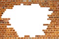 Red Brick Wall Texture with hole Royalty Free Stock Photo