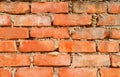 Red brick wall. Texture of old dark brown and red brick wall background.close up shot Royalty Free Stock Photo