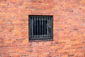 Red brick wall textures with windows at historical and industrial buildings Royalty Free Stock Photo