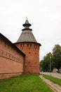 Red brick wall and tower of Saviour Monastery of St. Euthymius in Suzdal, Russia Royalty Free Stock Photo