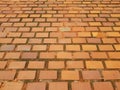 Red brick wall. Upward perspective. Royalty Free Stock Photo