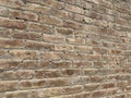 Red brick wall with vignette texture background, the old red brick wall with side angle Royalty Free Stock Photo