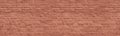 Red brick wall wide panoramic texture. Old shabby masonry. Large abstract retro grunge background Royalty Free Stock Photo