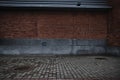 Red brick walls and rugged brick floor background