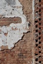 Red brick and white plaster exterior wall III Royalty Free Stock Photo