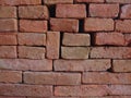 Red bricks are arranged to fortify the sand Royalty Free Stock Photo