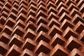 Red bricks forming patterns on a facade Royalty Free Stock Photo