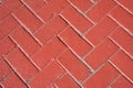 Red bricks herringbone pattern