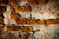 Red bricks in old wall