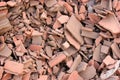 Red bricks rubble Royalty Free Stock Photo