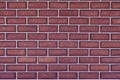 Red brick wall, white mortar.