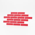 Red brickwall, brick wall. Masonry, stonework, building and architecture concepts icon, graphics. 3d render.