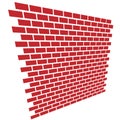 Red brickwall, brick wall. Masonry, stonework, building and architecture concepts icon, graphics