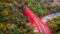 Red bridge cross the river Royalty Free Stock Photo