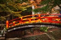 Red bridge in Kyoto, Japan Royalty Free Stock Photo
