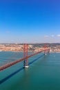 Red Bridge in Lisbon, capital of Portugal.