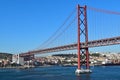 Red bridge in Lisbon, Portugal Royalty Free Stock Photo