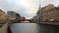 The Red Bridge over Moyka River, part of Gorokhovaya Street, St. Petersburg, Russia