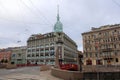 The Red Bridge over Moyka River, part of Gorokhovaya Street, St. Petersburg, Russia