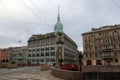 The Red Bridge over Moyka River, part of Gorokhovaya Street, St. Petersburg, Russia