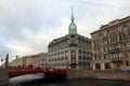 The Red Bridge over Moyka River, part of Gorokhovaya Street, St. Petersburg, Russia