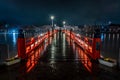 Red Bridge at night rain