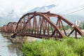 Red bridge for the train in Da Nang Royalty Free Stock Photo