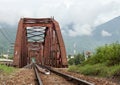 Red bridge for the train in Da Nang Royalty Free Stock Photo