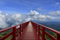 Red bridgen and the blue sky,Thailand Royalty Free Stock Photo