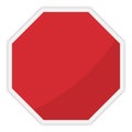 Red bright blank realistic octagon sign, vector illustration Royalty Free Stock Photo