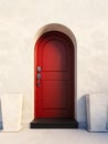 Red british house door Royalty Free Stock Photo