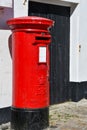 Red british mailbox in St. Ives, Cornwall Royalty Free Stock Photo