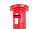 Red British postbox isolated on white background