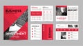Red brochure template design layout page for business company. Brochure creative design presentation Vector Royalty Free Stock Photo