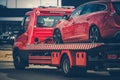 Broken Car on a Towing Truck Royalty Free Stock Photo