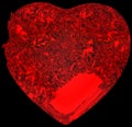 Red Broken crystal Heart: unrequited love