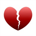 Red broken heart icon. Simple flat vector illustration. Royalty Free Stock Photo