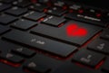 Red broken heart in keyboard Royalty Free Stock Photo