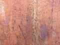 Red-brown background color - structure of painted iron sheet with rust Royalty Free Stock Photo