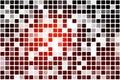 Red brown black occasional opacity mosaic over white Royalty Free Stock Photo